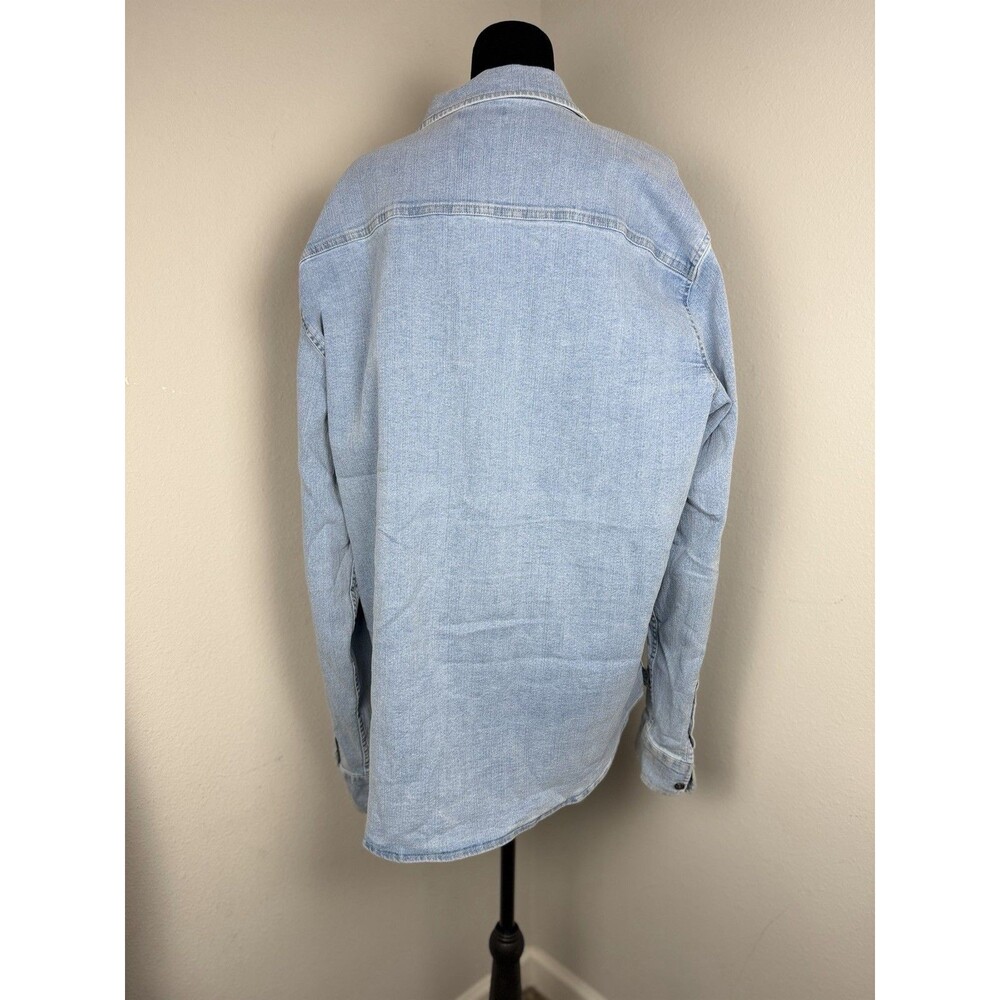 Frye Men's Western Vintage Denim Button-Down Shirt Light Wash Size XL - Picture 9 of 12